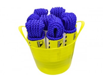 Bucket of 10mm x 15m Blue Multi-Functional Polypropylene Rope (Coiled)